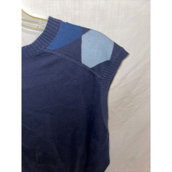 Brooks Brothers 346 Men’s Sweater Vest Size Large Blue Argyle Golf Athleisure - Picture 10 of 12